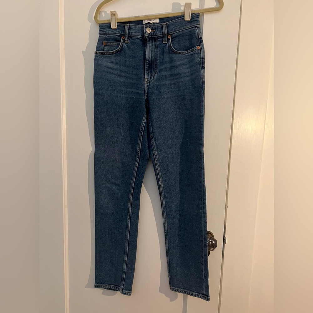 RE/DONE Slim Straight Blue Denim Jeans - Size 25 - Like New